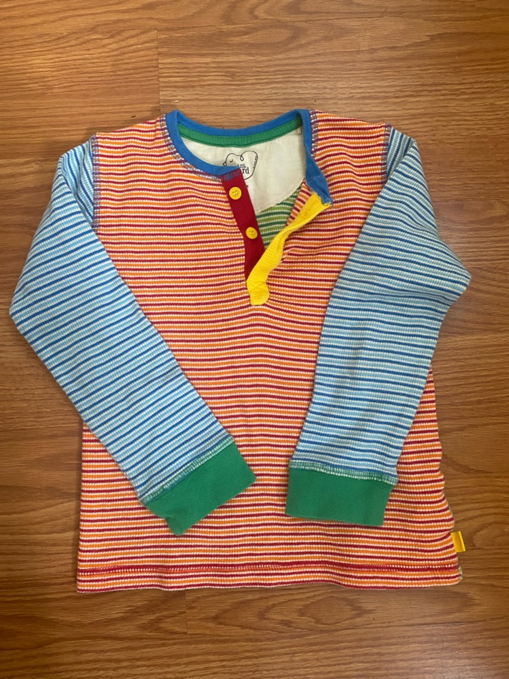 Striped Multicolor Long-Sleeve Henley for Kids by
